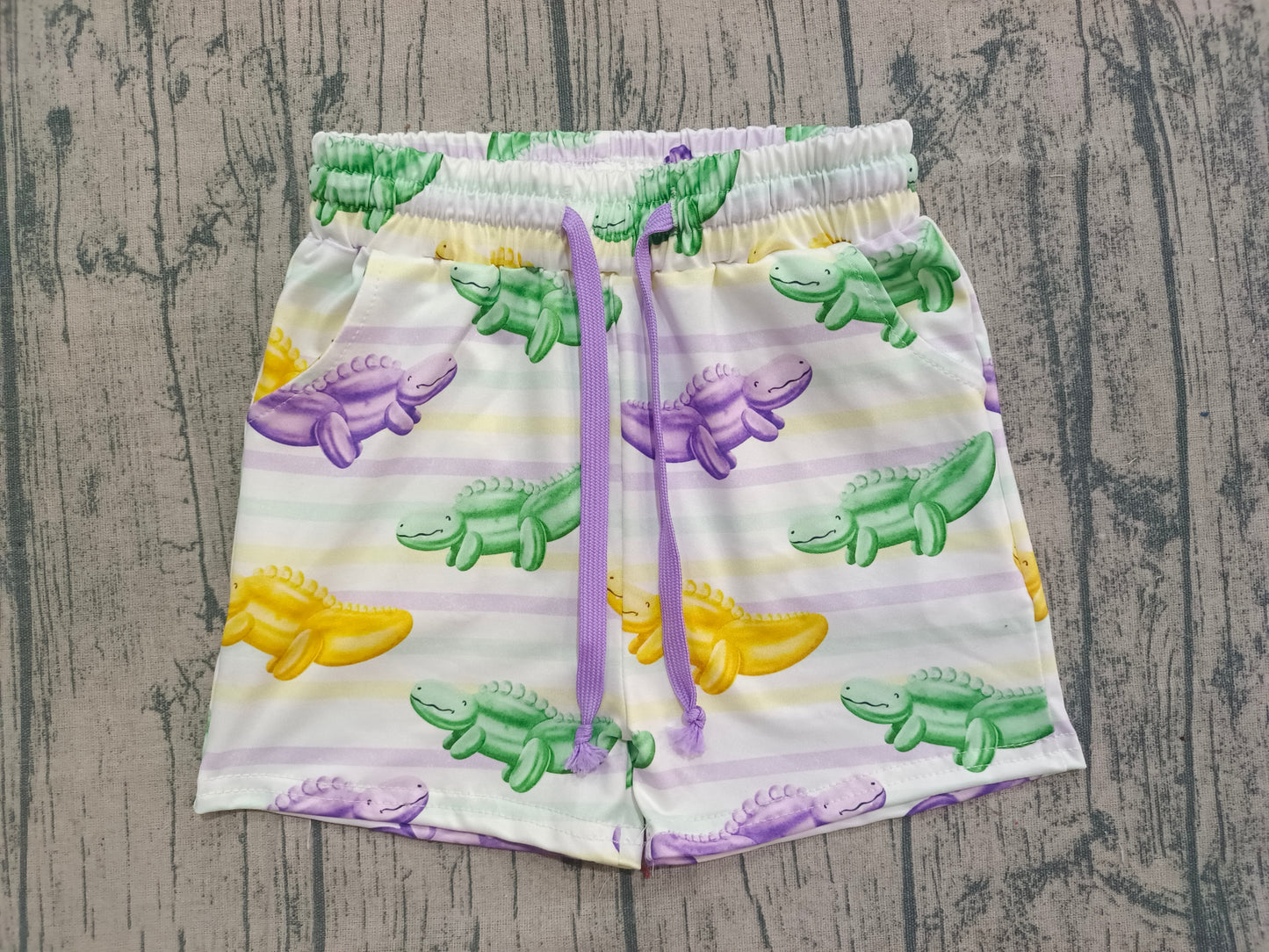 (Pre Order) No moq SS0678 pre-order baby girl clothes mardi gras summer shorts-2025.12.5