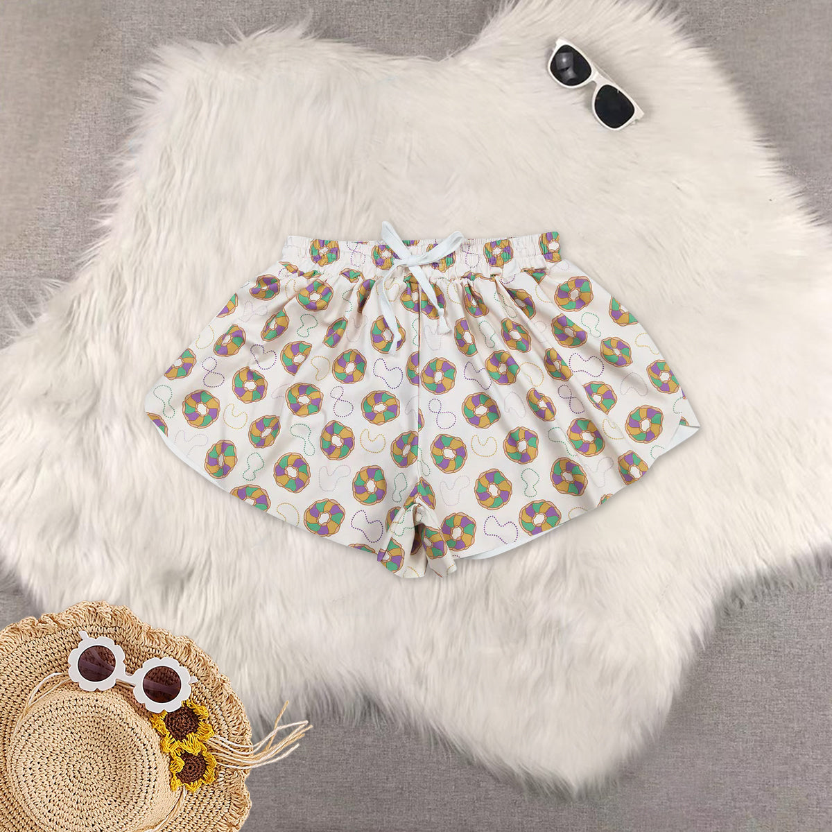 RTS NO MOQ Sibling baby girl boy clothes mardi gras nceklace short sleeve top and dresses and skirts sets and skirts and adult top and adult skirts