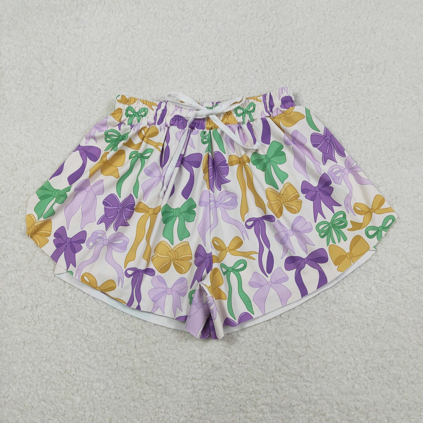 RTS NO MOQ Sibling baby girl clothes and Adult clothes mardi gras yoga kids shorts and adult shorts