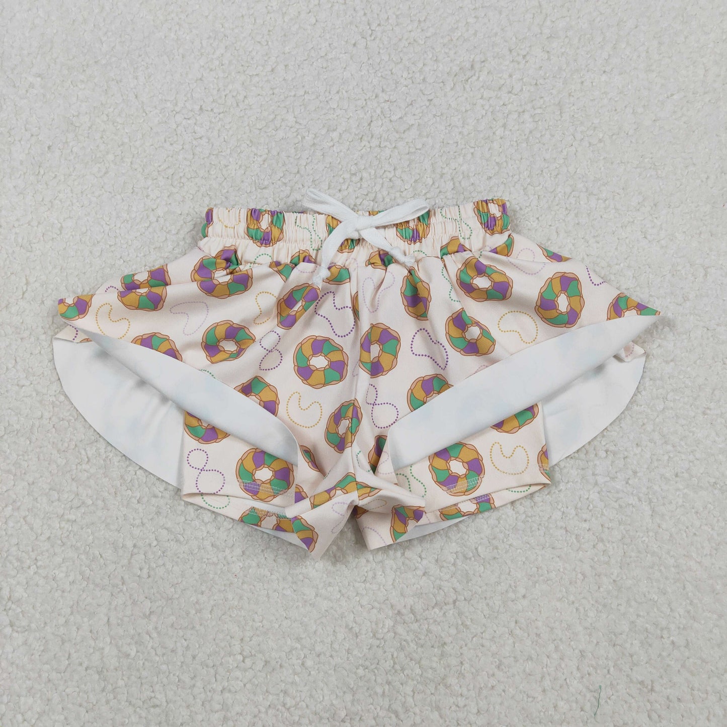 RTS NO MOQ Sibling baby girl clothes mardi gras yoga bow kids shorts