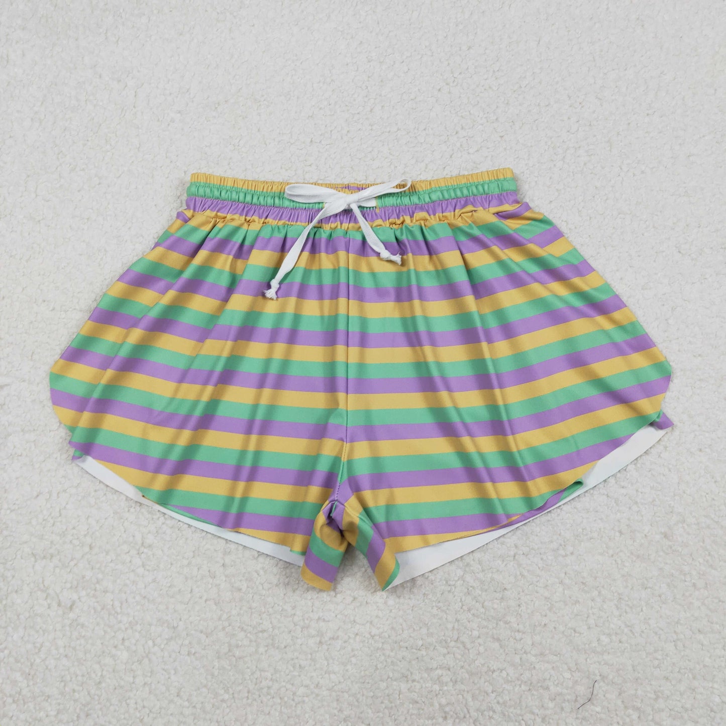 RTS NO MOQ Sibling baby girl clothes and Adult clothes mardi gras yoga kids shorts and adult shorts