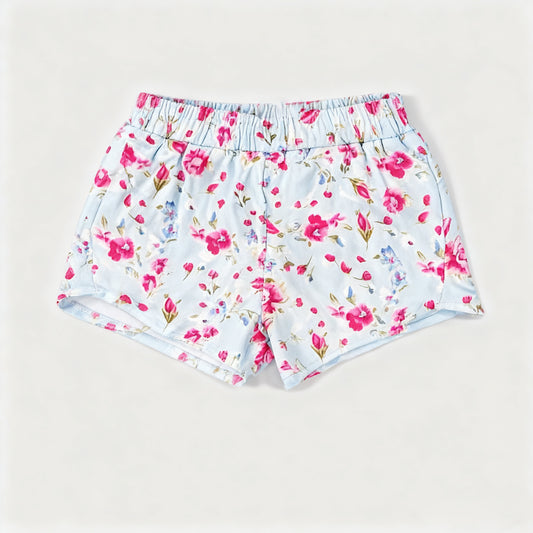 (Pre Order) No moq SS0752 pre-order baby girl clothes summer yoga floral shorts-2025.11.15