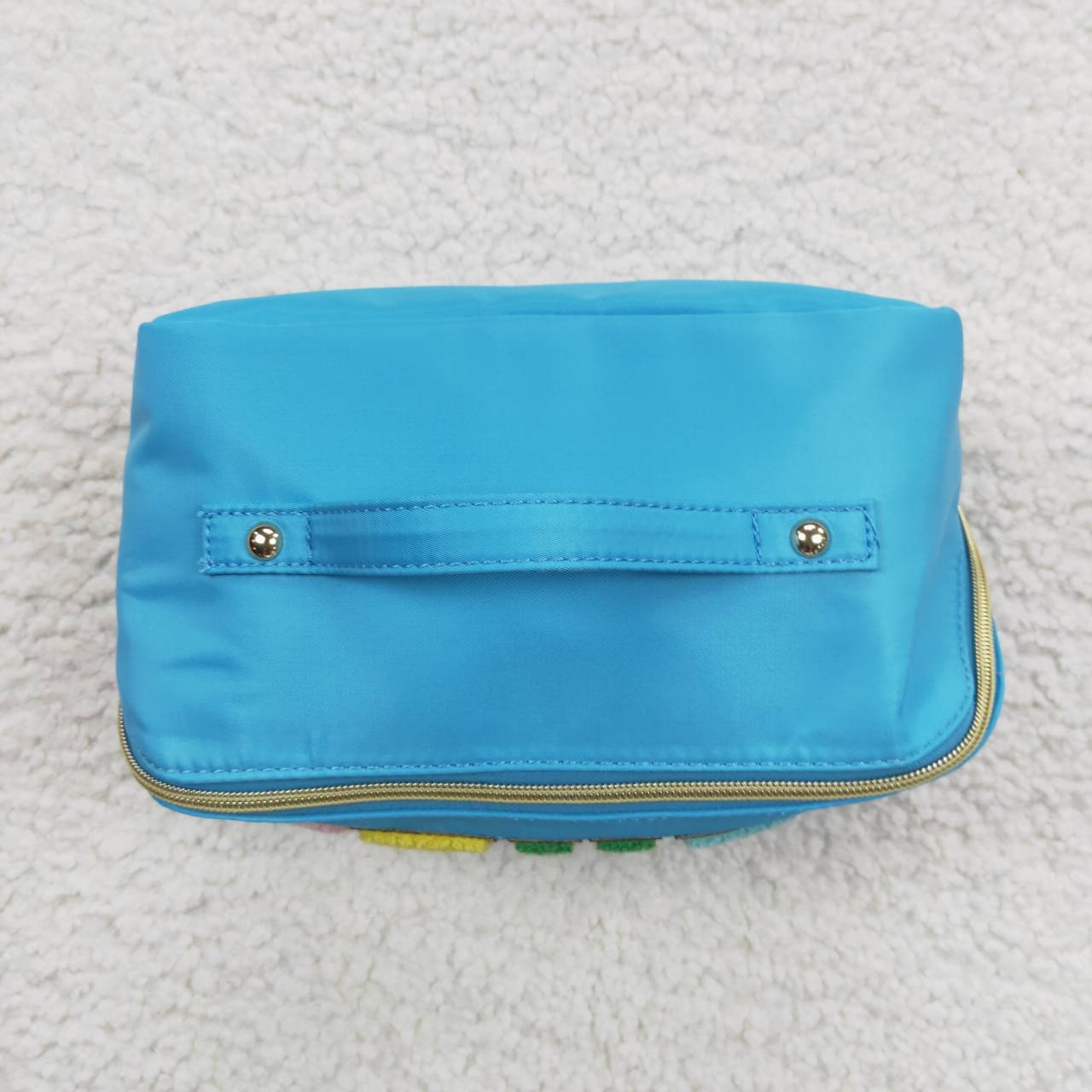 BA0093 stuff alphabet teal cosmetic bag