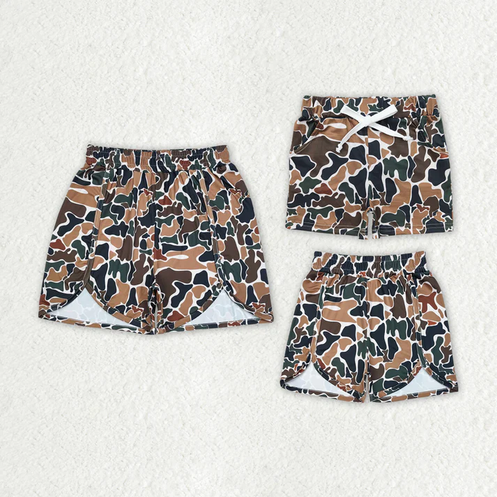 RTS Mommy And Me Family Sibling Brown Camo Summer Shorts Bottoms