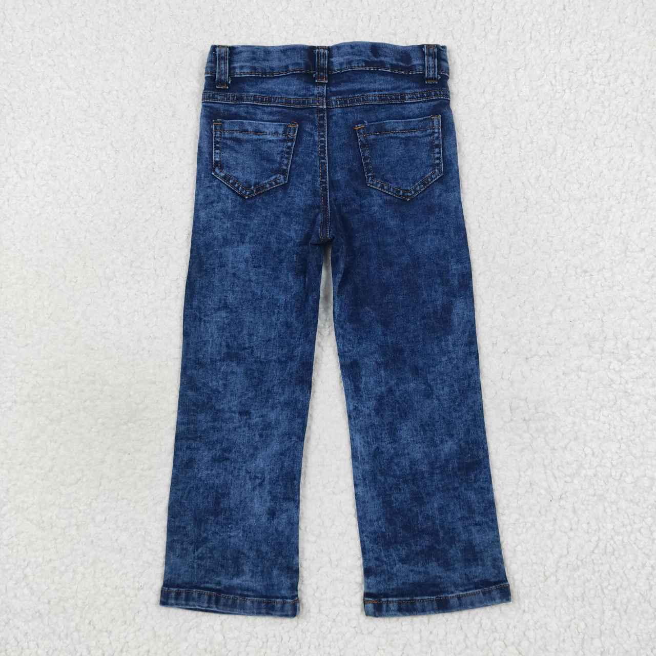 P0197 Dark ripped beggar denim trousers