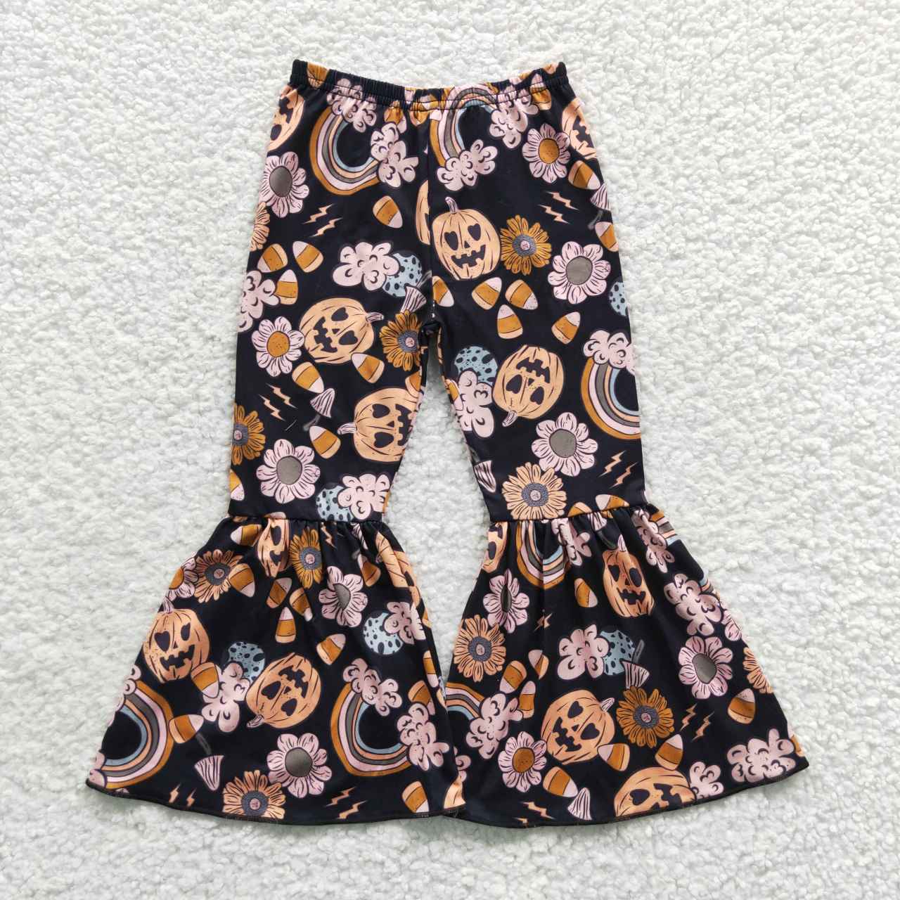 P0151 Rainbow pumpkin candy flower milk silk trousers