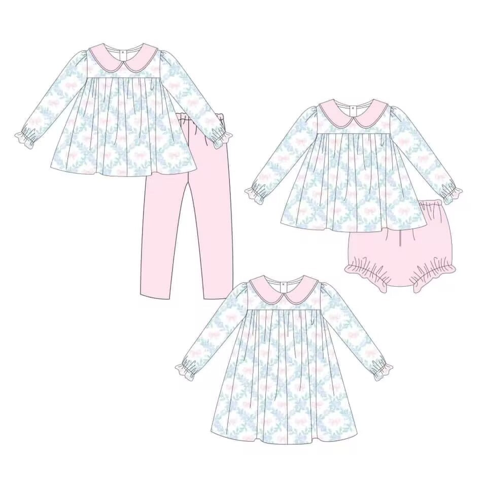 Custom moq 3 MIX SIZE eta 7/8week moq 5 eta /4/5week Sky blue diamond wreath pink baby collar mixed set