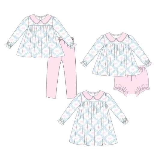 Custom moq 3 MIX SIZE eta 7/8week moq 5 eta /4/5week Sky blue diamond wreath pink baby collar mixed set