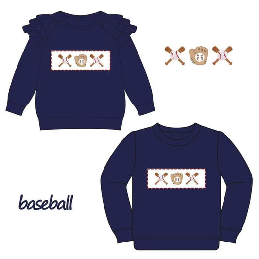 Custom moq 3 MIX SIZE eta 7/8week moq 5 eta /4/5week Boys and Girls Navy Blue Baseball Glove Sweatshirt