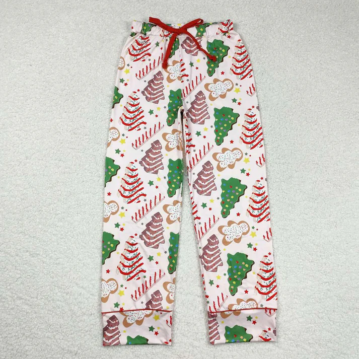 RTS NO MOQ Family Christmas Tree Cake Shirt Pants Bamboo Rompers Pajamas Clothes Sets