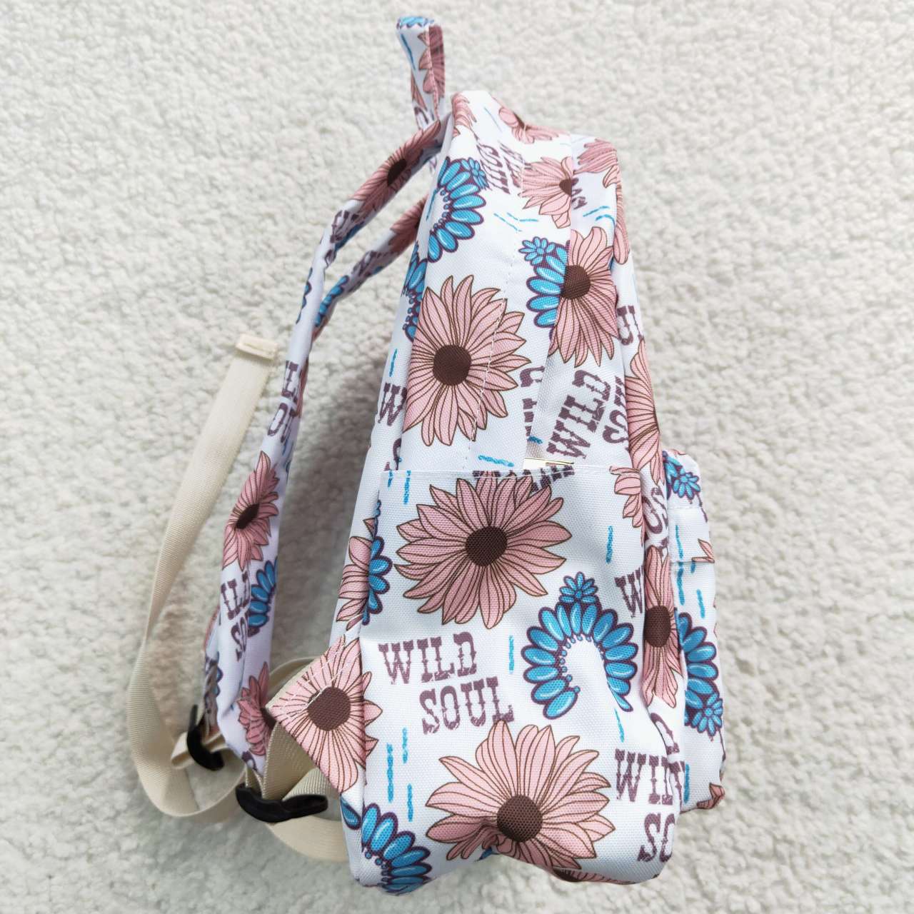 BA0080 wild soul flower jewel white backpack