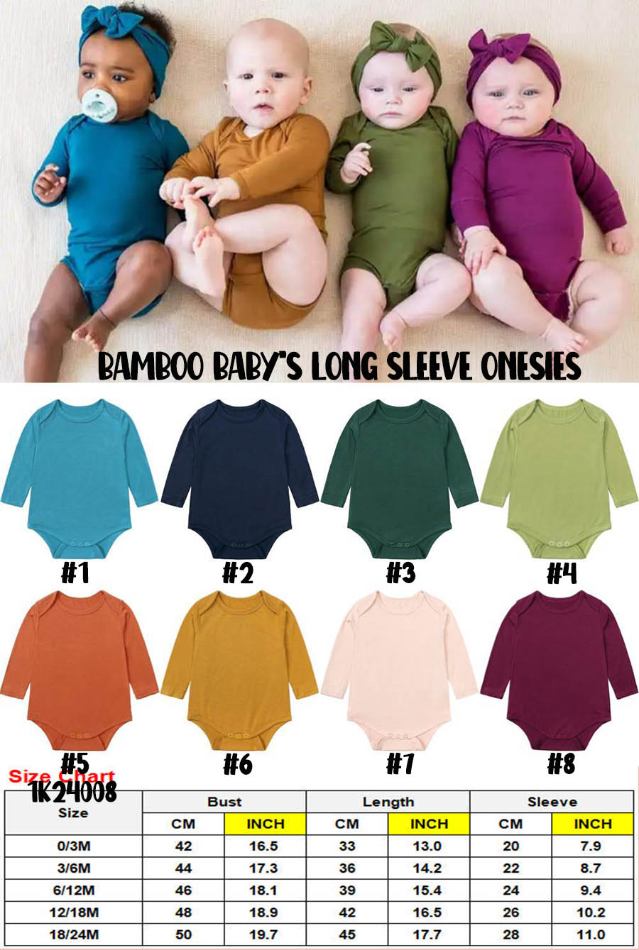 Custom moq 3 eta 7/8week moq 5 eta /4/5week bamboo baby long sleeve onesies