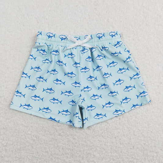 S0171 Shark Teal Swim Shorts