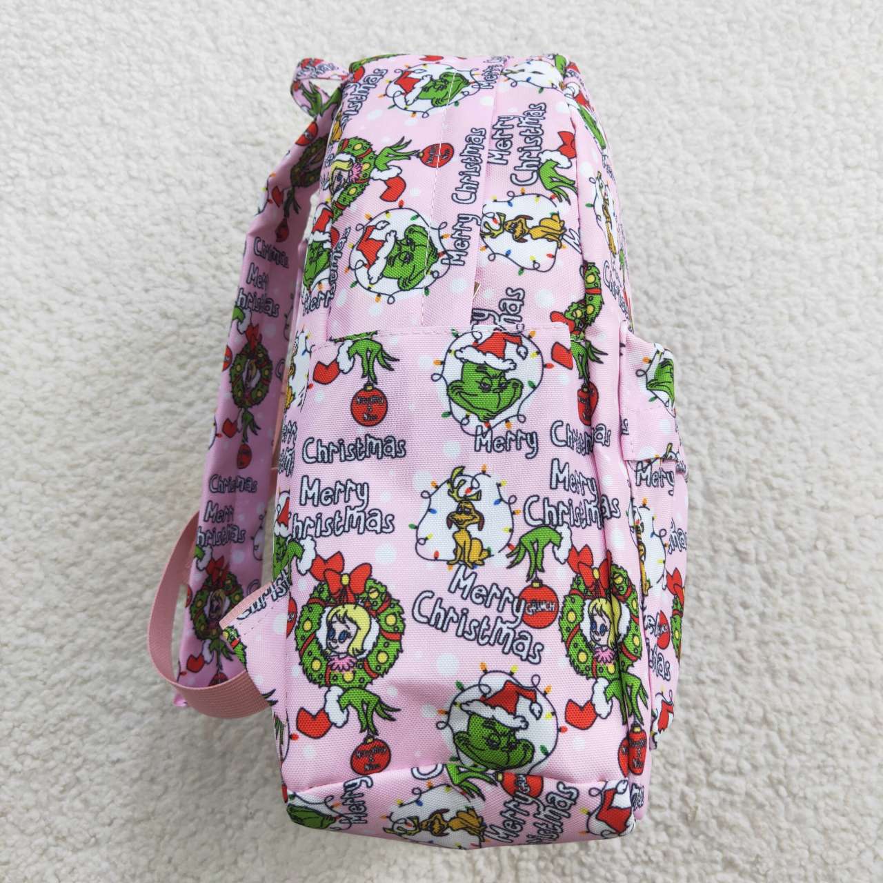 BA0148 grinch merry christmas pink backpack