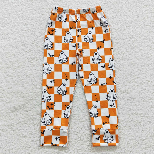 P0167 Ghost Bat Orange Plaid Boys Trousers
