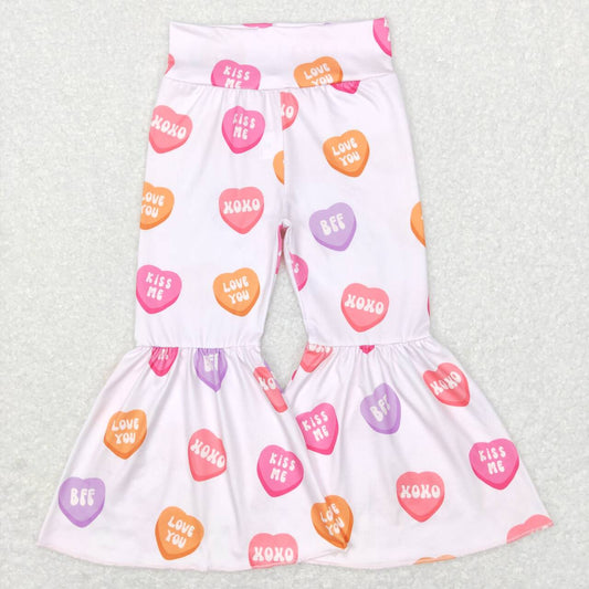 P0367 kiss me letter love pink trousers