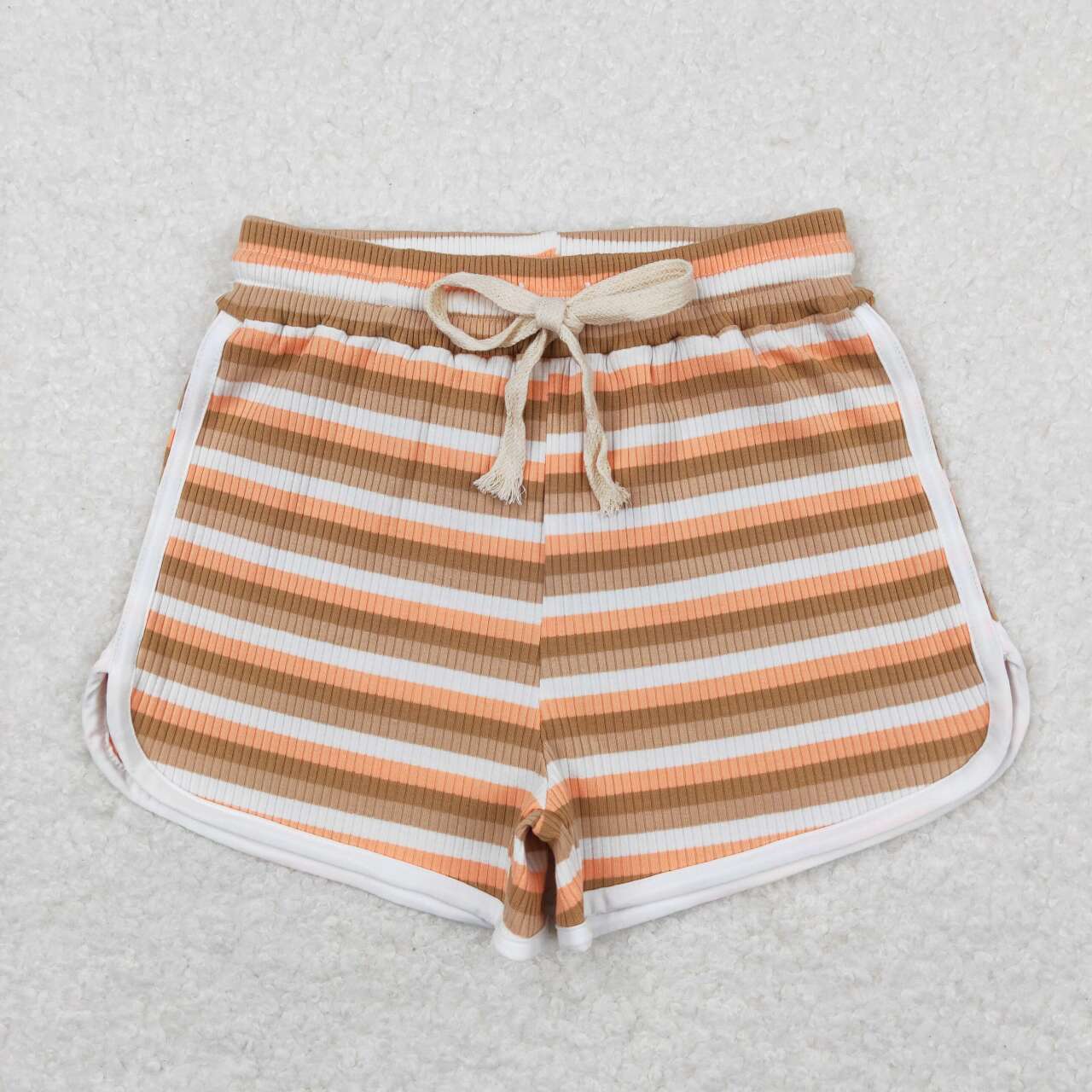 RTS SS0336Brown and orange thick striped shorts