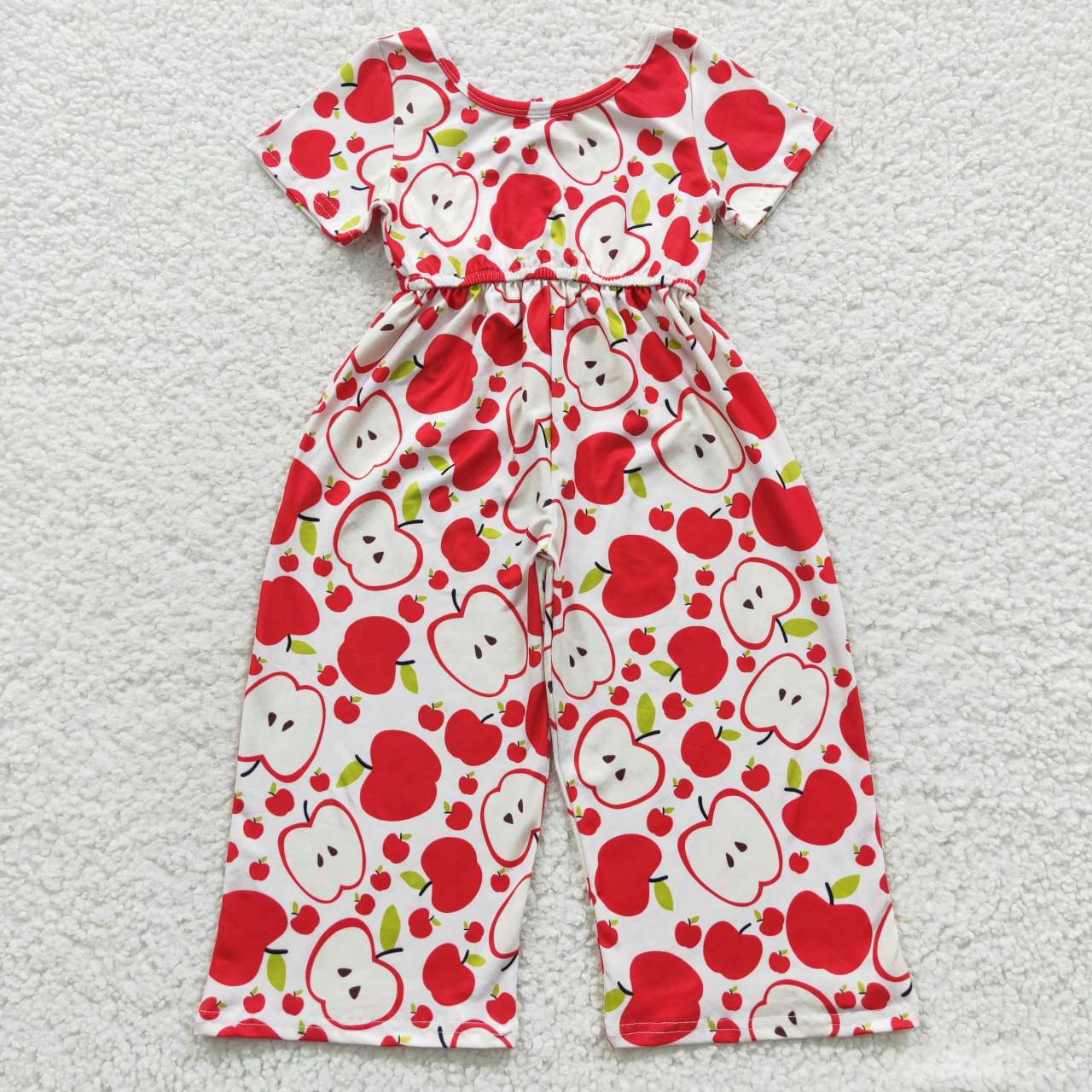 SR0393 Apple Pattern Short Sleeve Bodysuit