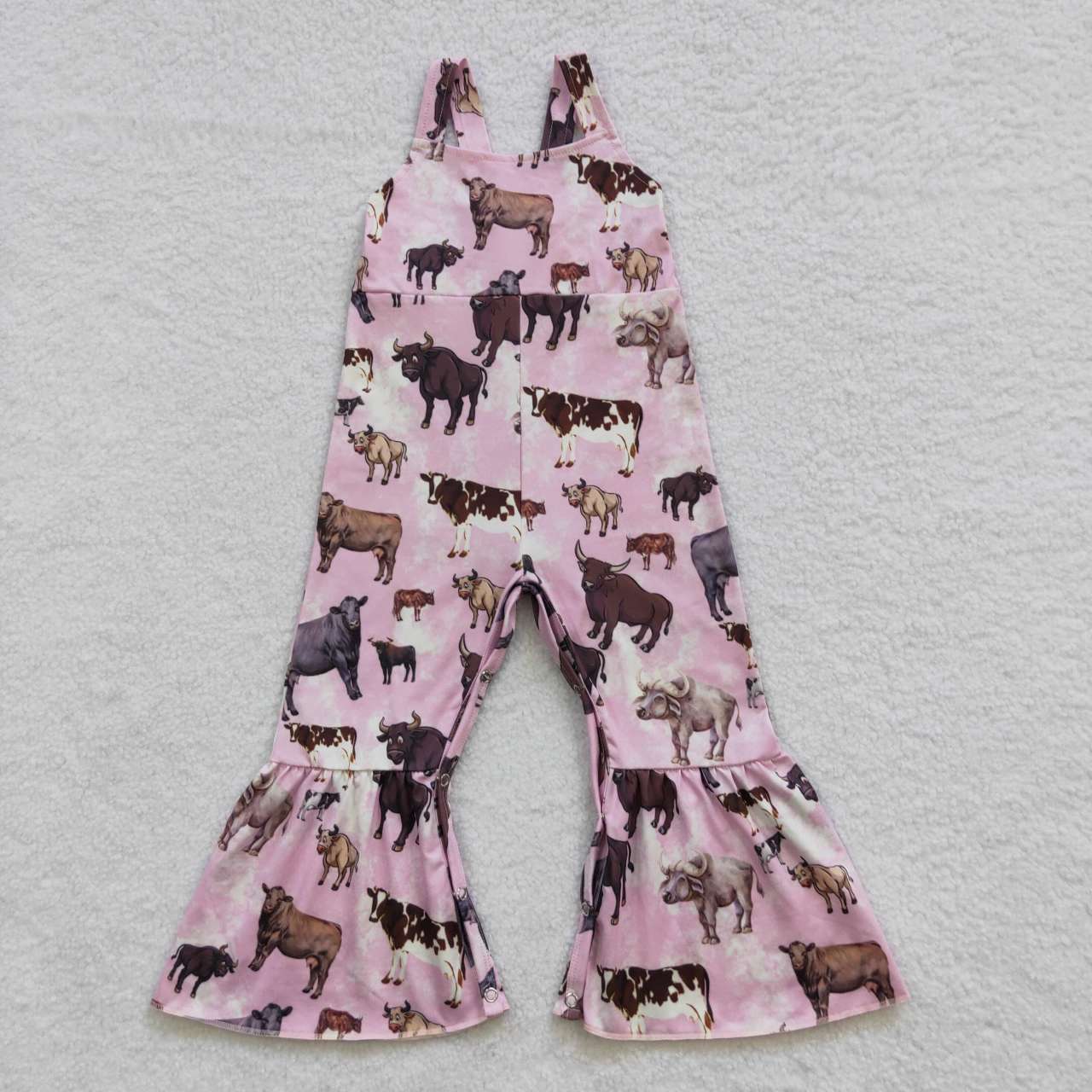 SR0372 Cow Pink Tank Top Jumpsuit