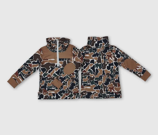 RTS NO MOQ ETA 5/7days arrived Camouflage Zip-Up Sweatshirt