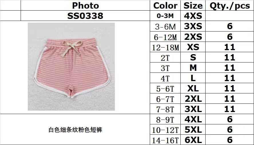 RTS SS0338White pinstripe pink shorts