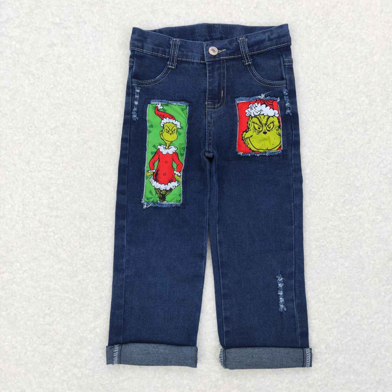 P0207 grinch ripped denim trousers