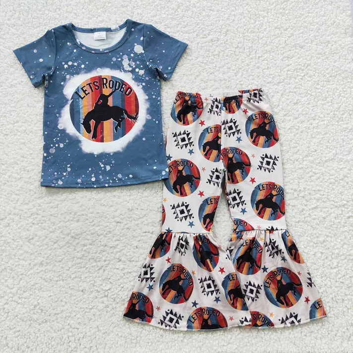 RTS Baby Girls Let's Rodeo Sibling Boys Western Pants Clothes Sets