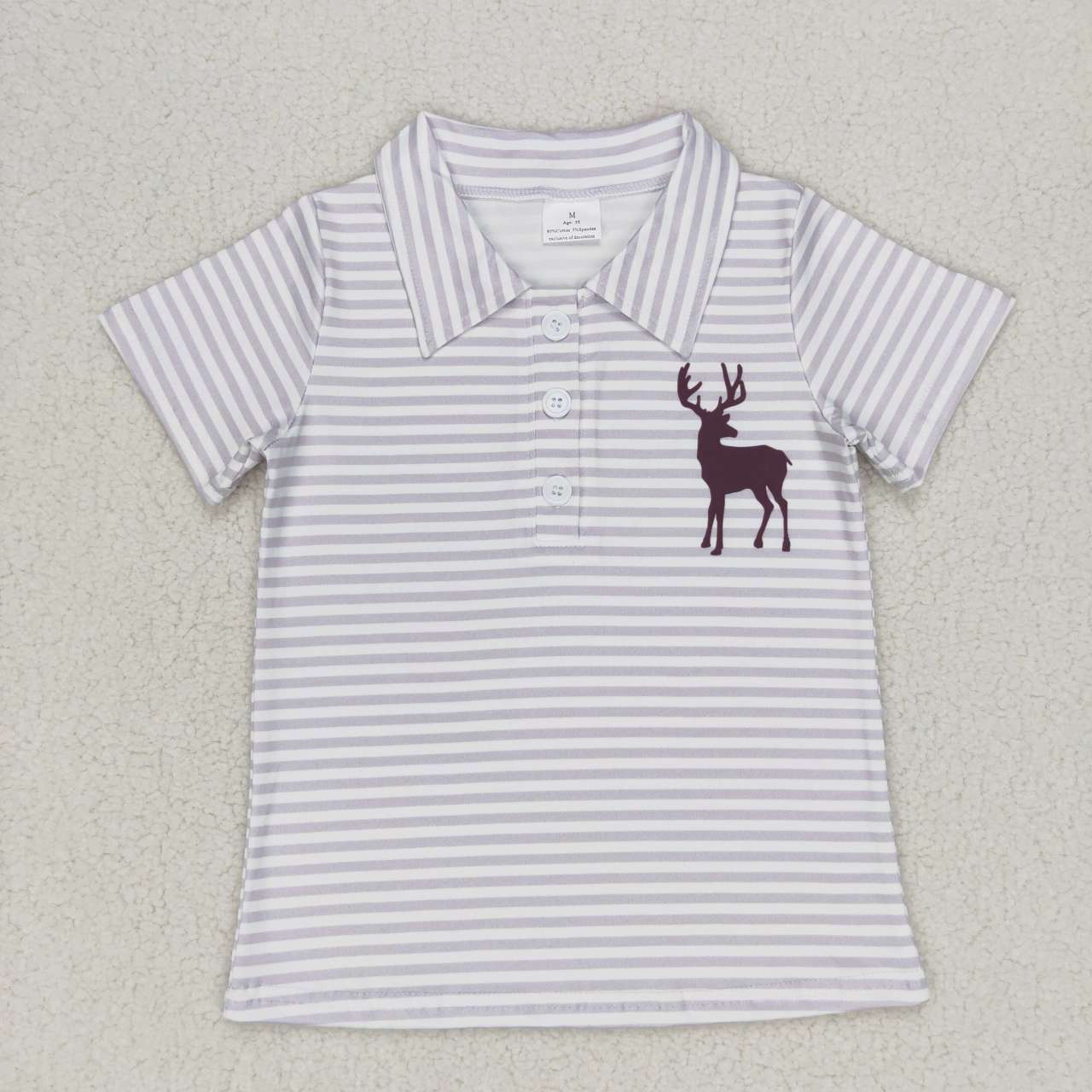 BT0337 Elk striped short-sleeved top