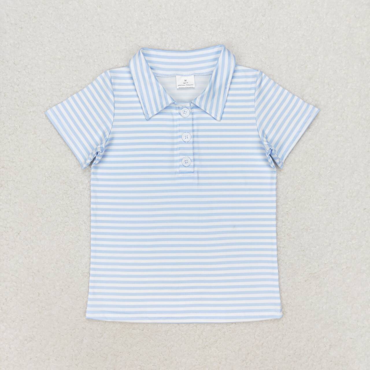 BT0653 pre-order baby boy clothes blue stripes boy summer tshirt