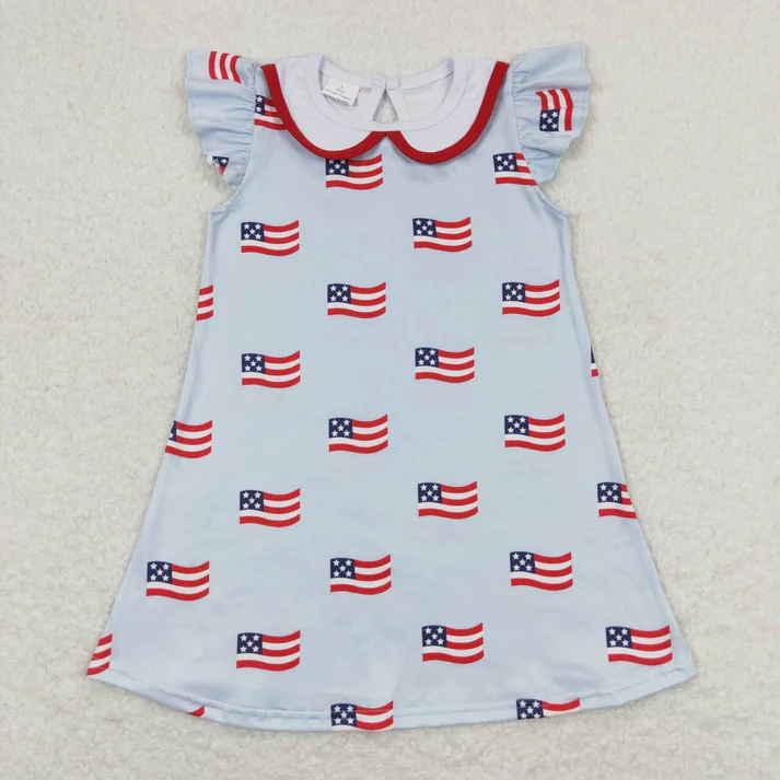 RTS Baby Boys Girls 4th Of July Flags Sibling Rompers Clothes Sets