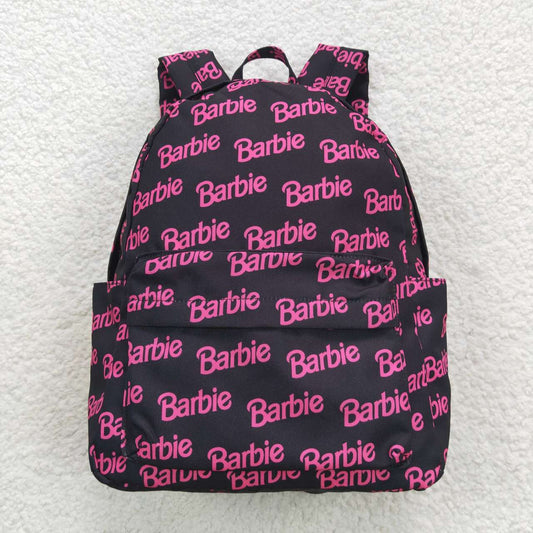 BA0137 barbie letter black backpack