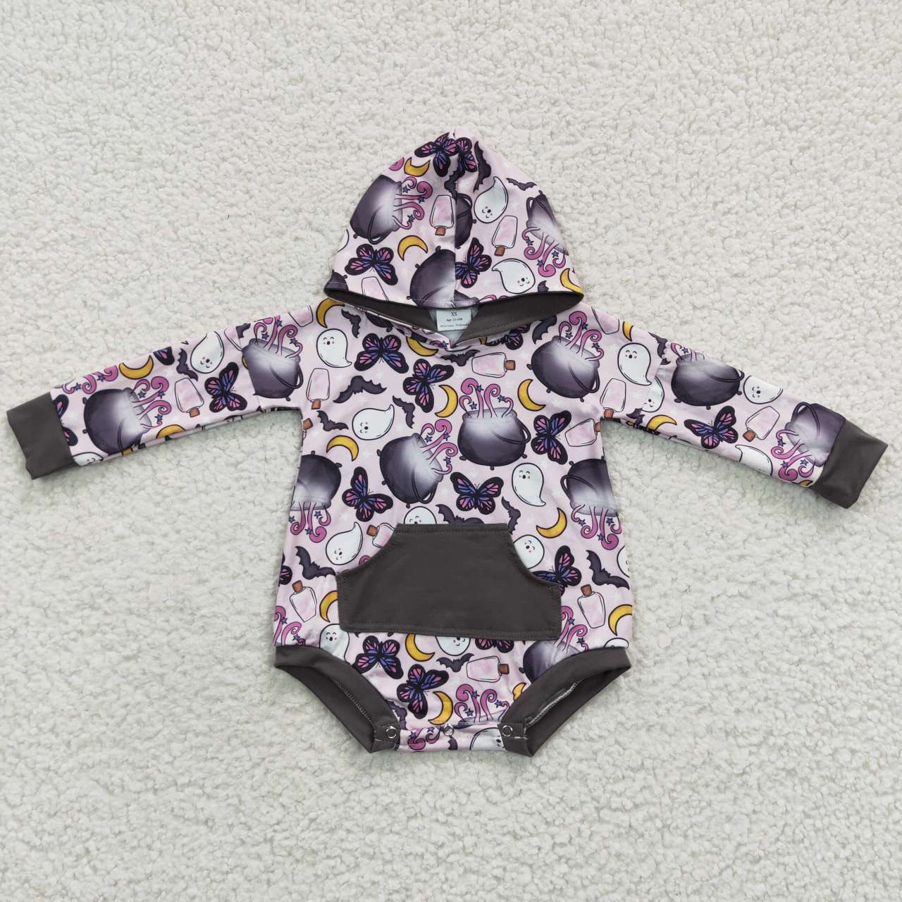 LR0274 Halloween Ghost Bat Butterfly Long Sleeve Bodysuit