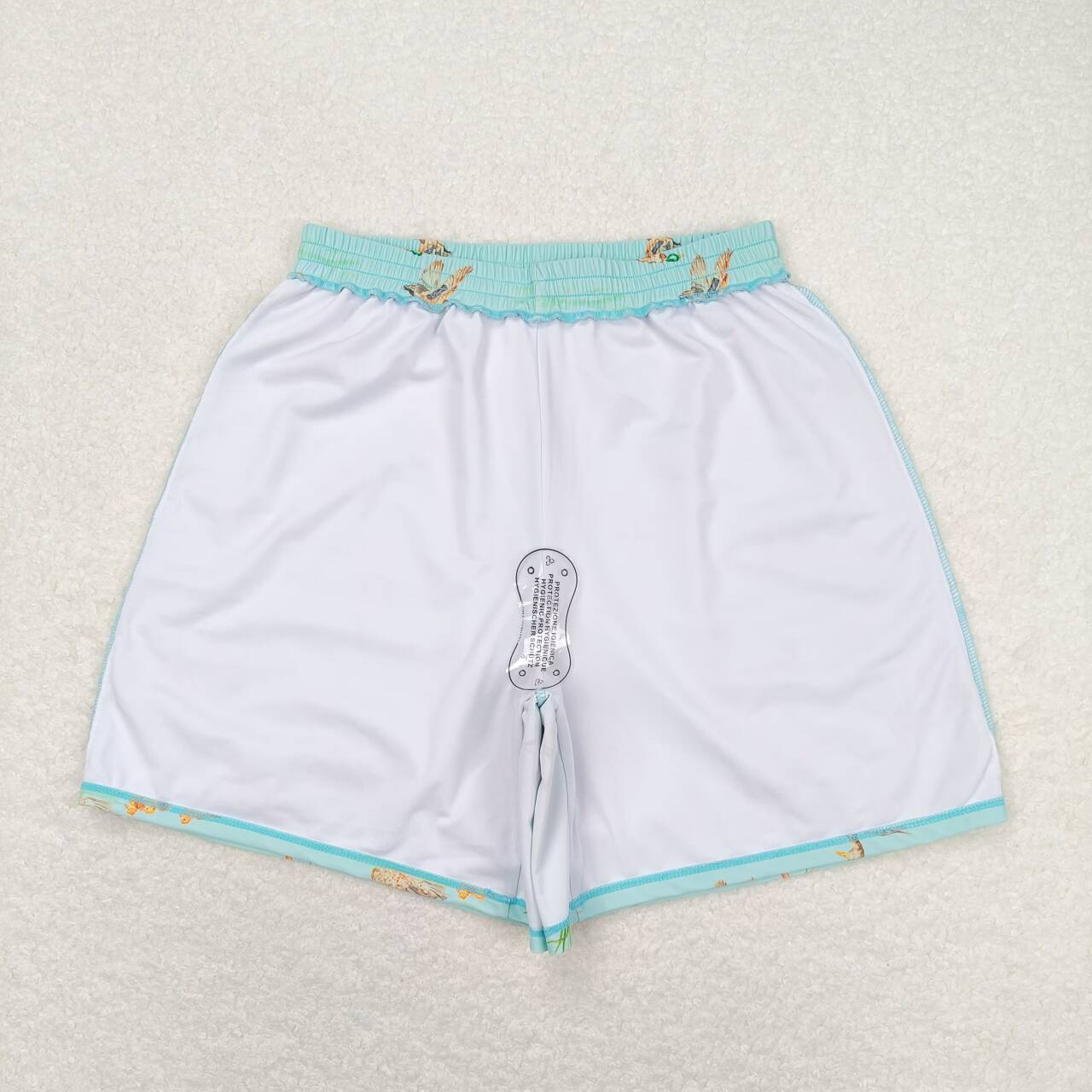 S0428 Adult male duck light green swimming trunks with kids shorts swim