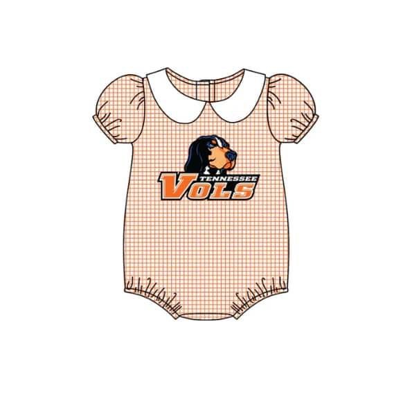 custom moq 3 eta 6/8weeks vols Orange summer girls romper