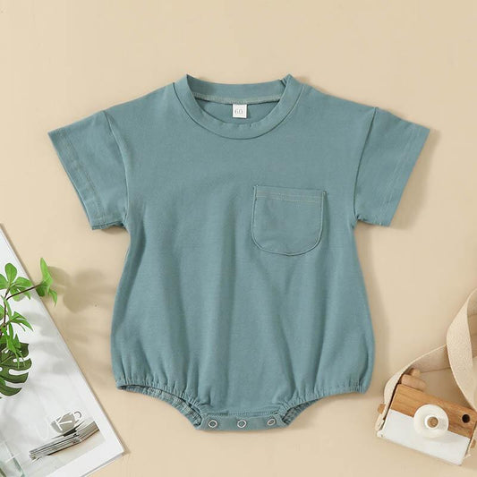 teal color summer romper