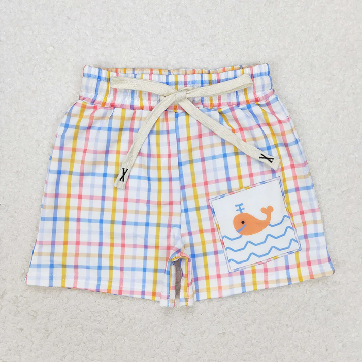 RTS NO MOQ Baby Girls Whales Summer Sibling Boys Trunks Swimsuits