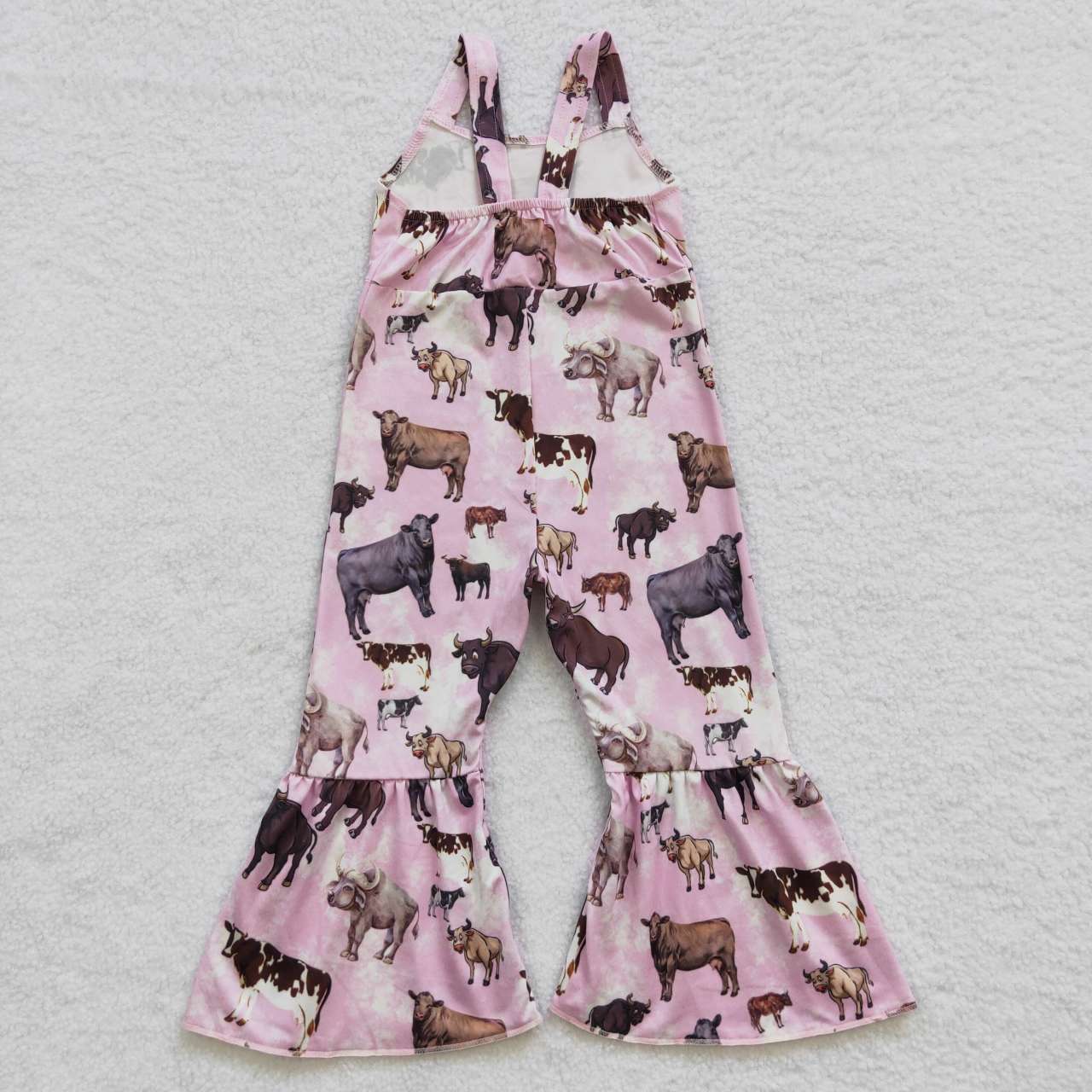 SR0372 Cow Pink Tank Top Jumpsuit