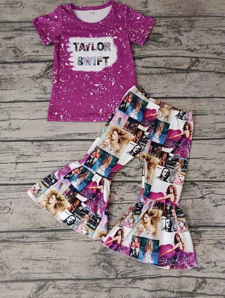 Girls short sleeve long pants TAYLOR SWIFT moq5