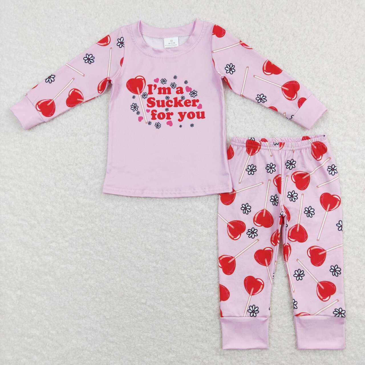 GLP1089 I'm a sucker for you Lollipop Pink Long Sleeve Pants Suit