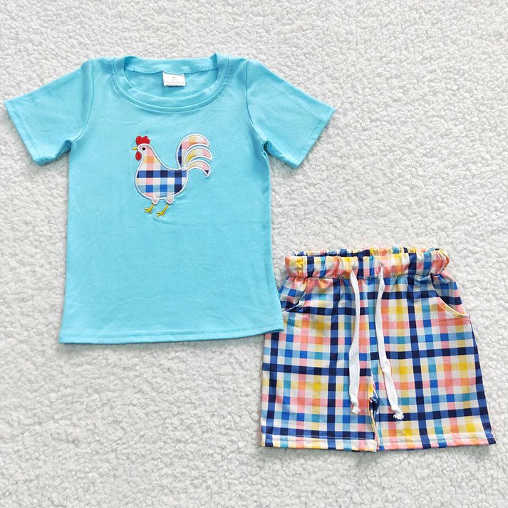 Baby Girls Boys Chicken Summer Sibling Outfits Shorts Sets