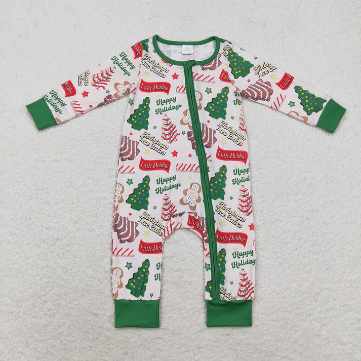 RTS NO MOQ Family Christmas Season green color Tree Sibling Pajamas Clothes Sets