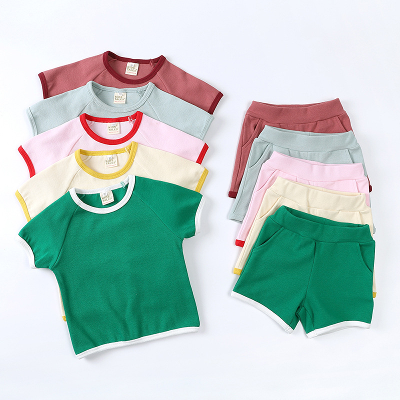 Customized  moq 5 each style eta 5-6week cotton fabric cotton sets cotton girls cotton boys sets