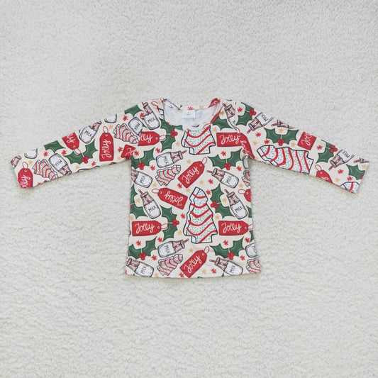 GT0325 Christmas tree cookie milk long sleeve top