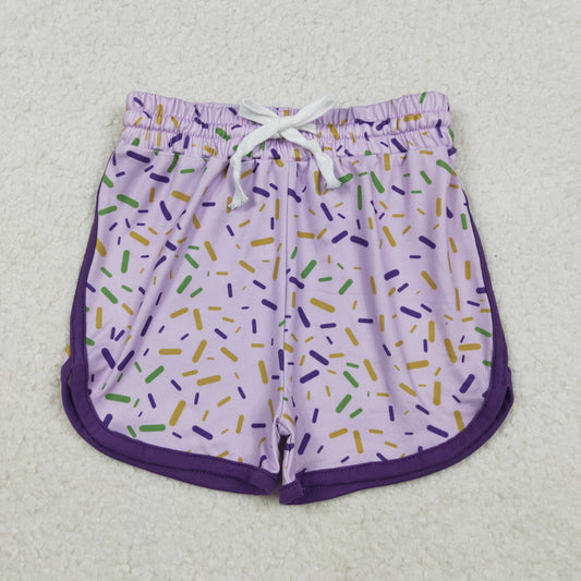 RTS NO MOQ（In Stock) SS0656 Girls' Waffle Ice Cream Light Purple Shorts