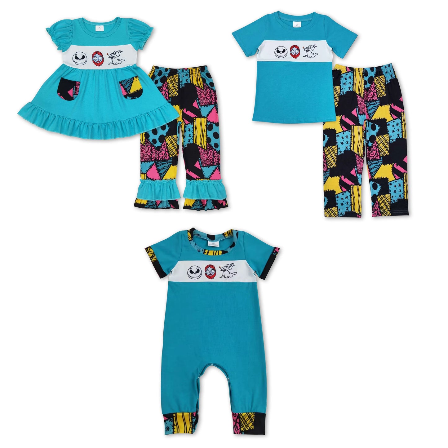 RTS NO MOQ Nightmare before Christmas Boys and girls with matching skirts  Sibling Sister Clothes