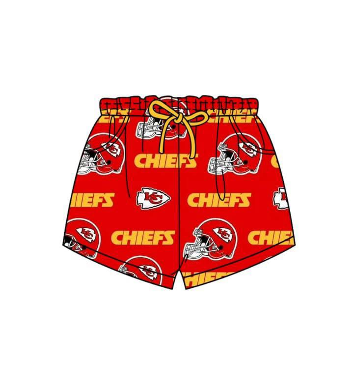 Deadline April 2 custom  no moq baby boys summer shorts chiefs summer boys shorts