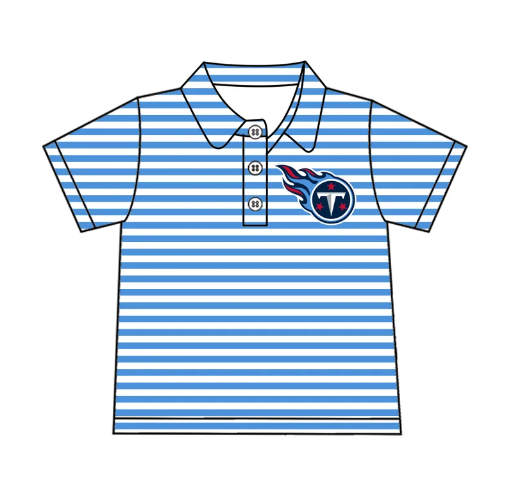 PRE ORDER Deadline August 2 custom no moq Children's boutique clothing  Blue striped summer short sleeves