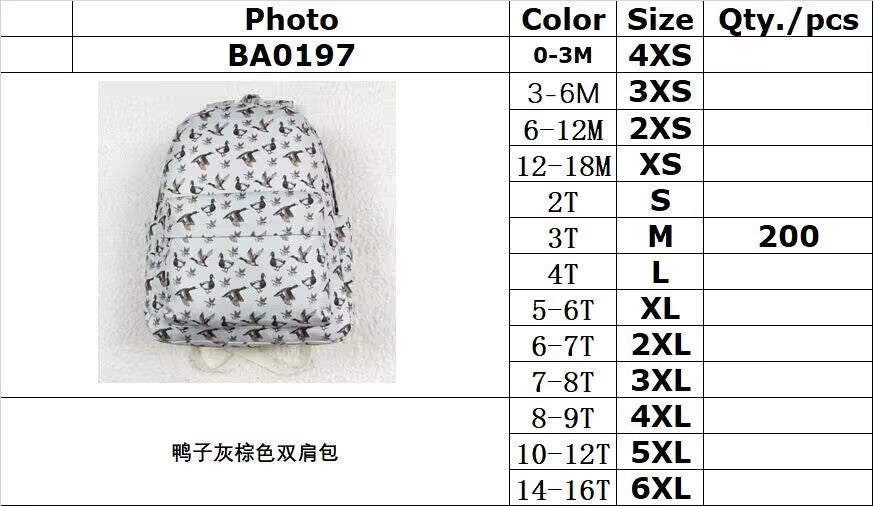 RTS NO MOQ BA0197 Duck gray-brown backpack