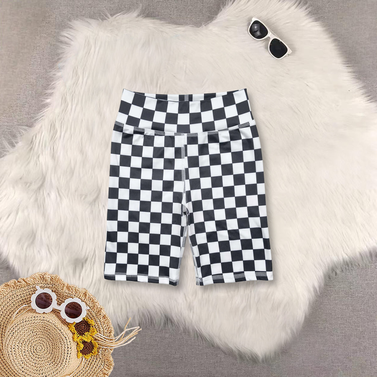 RTS NO MOQ baby girls clothes ink pattern short sleeve dress cycle shorts sets