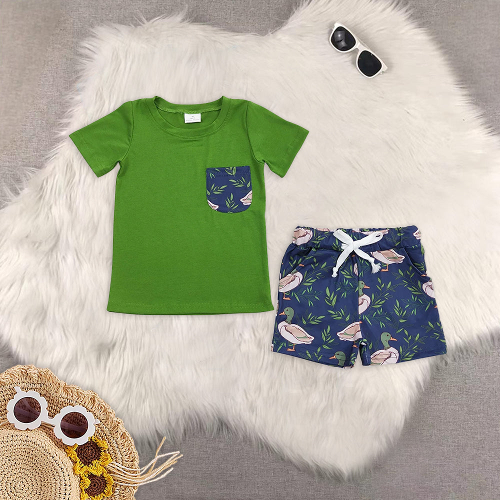 RTS NO MOQ boy clothes camouflage short-sleeved shorts suit & short-sleeved sets